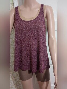Women's Glitter Knit Tank Top - Plum